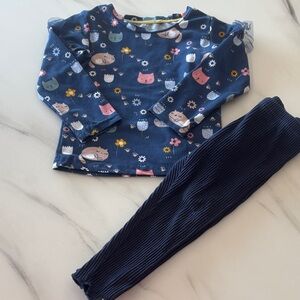 Deux par Deux Blue Floral Kids Matching Set